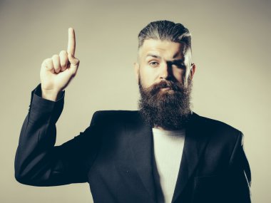 Ceketli sakallı yakışıklı adamı