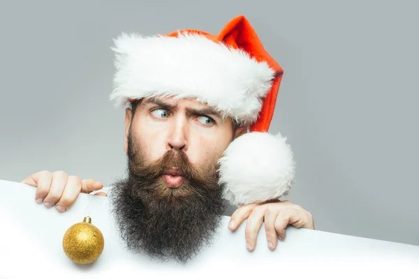 Hombre de Navidad con hoja de papel —  Fotos de Stock