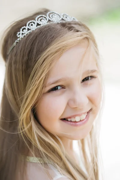 Small girl in princess crown — Stock Photo, Image