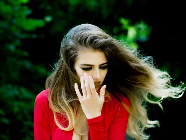 Sexy young woman with long hair — Stock Photo, Image