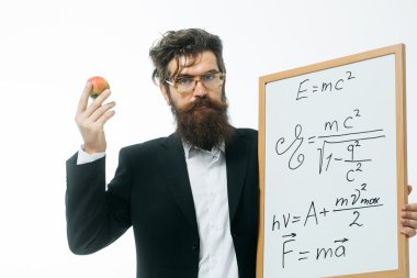 sakallı adam einstein formül ve Newton yasaları