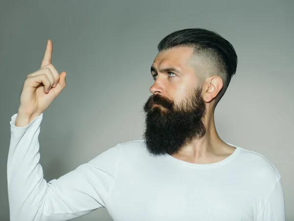 Bearded man with gesture — Stock Photo, Image