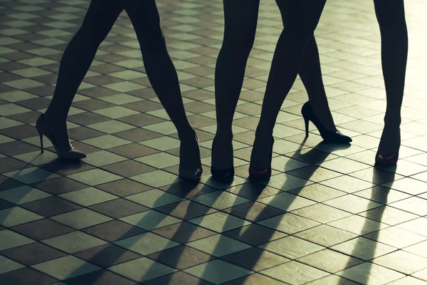 Női lábak divatos cipőben — Stock Fotó