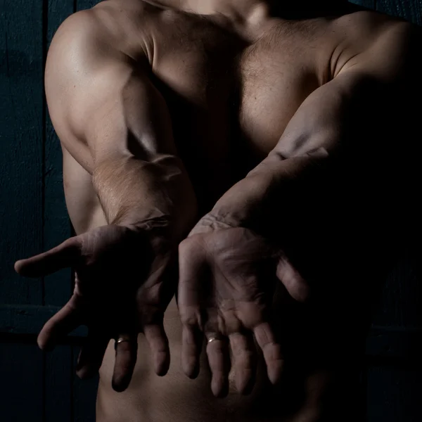 Veins on male hands — Stock Photo, Image