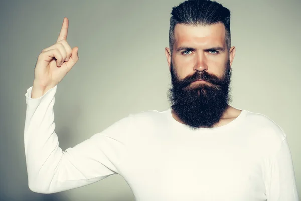 Bearded man with gesture — Stock Photo, Image