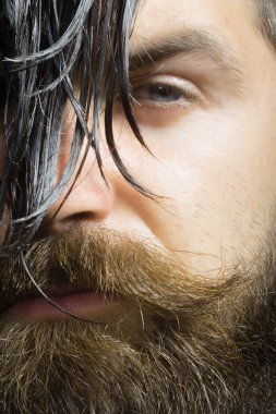 Yakışıklı sakallı adam.