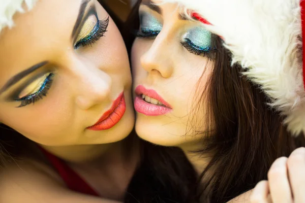 Jolies filles avec maquillage de Noël — Photo