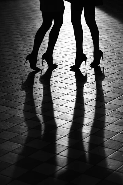 유행 단 화에 여자 다리 — 스톡 사진