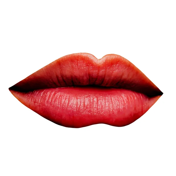 Lábios de mulher vermelha — Fotografia de Stock