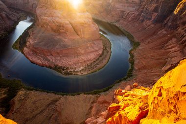 Arizona 'daki Horseshoe' nın manzarası çok güzel. Kanyon.