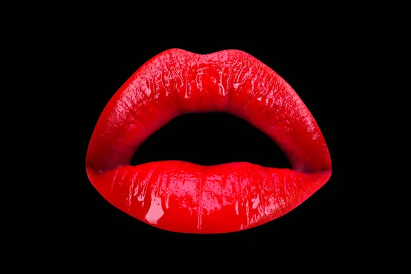 Closeup open mouth with the red lips. — Stock Photo, Image