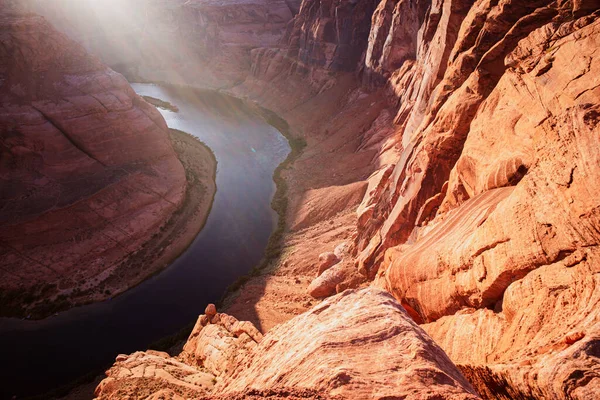 Horseshoe Bend en el río Colorado. La curva de la herradura de Arizona en el Gran Cañón. — Foto de Stock