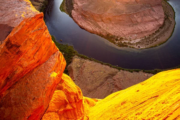 Χόρσου Μπεντ, Πέιτζ, Αριζόνα. 'λογο Παπούτσι Μπεντ στον ποταμό Κολοράντο, Γκραντ Κάνυον. Εθνικό πάρκο Grand Canyon. — Φωτογραφία Αρχείου