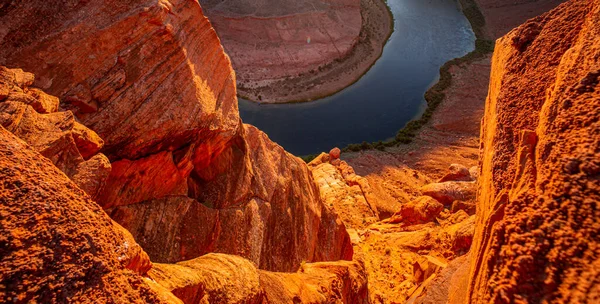 Beautiful view on Horseshoe place in Arizona. Horseshoe Bend, Page, Arizona. Horse Shoe Bend on Colorado River, Grand Canyon.