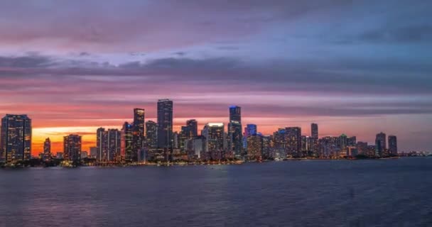 Timelapse Miami. Time lapse of Miami, Florida, Verenigde Staten centrum skyline. — Stockvideo