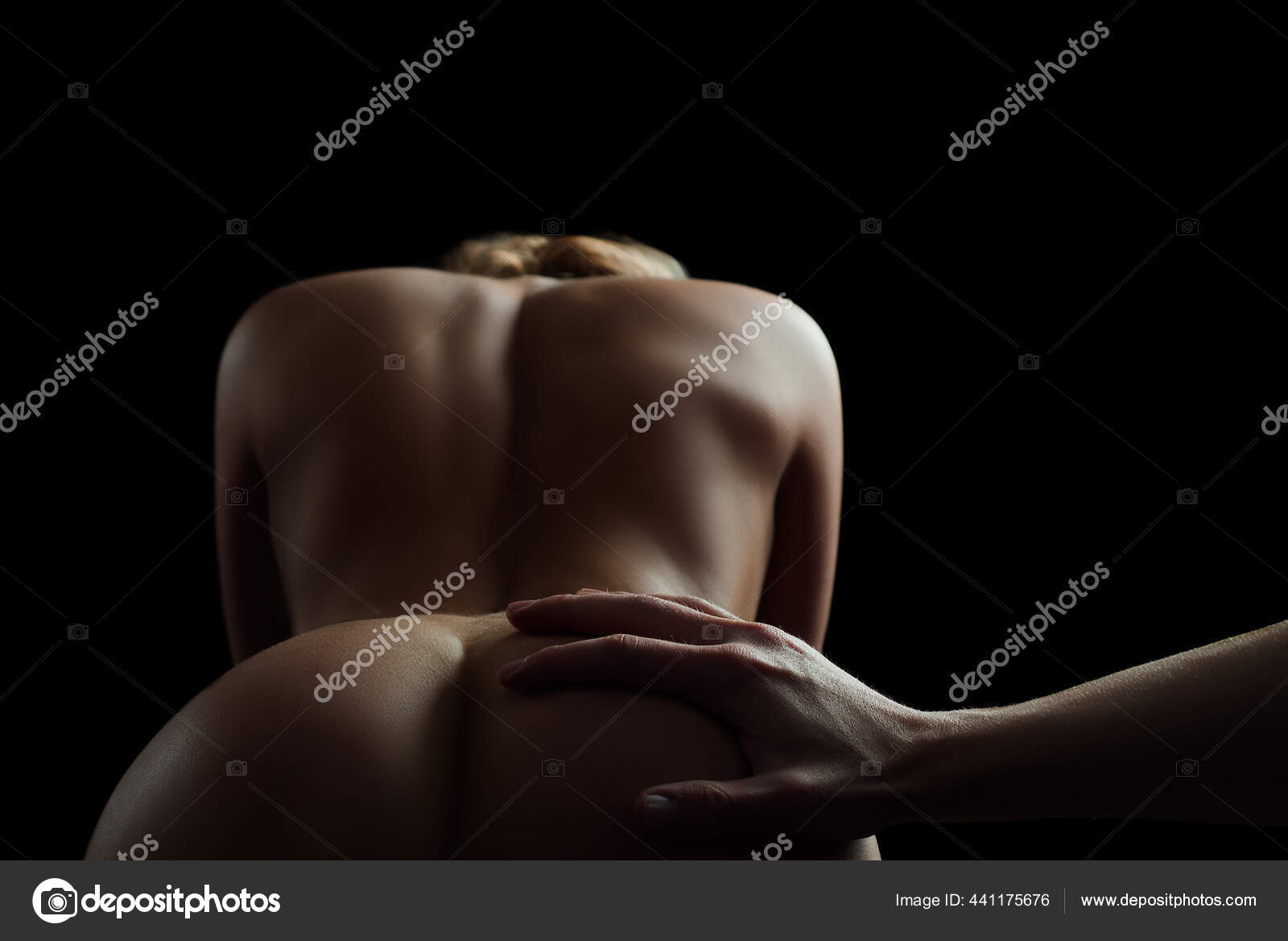 Couple having sex. Naked ass. Female buttocks butt
