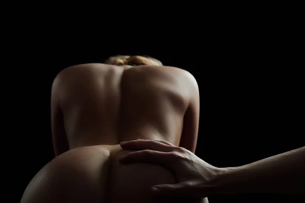 Couple having sex. Naked ass. Female buttocks butt. Orgasm. — Stock fotografie