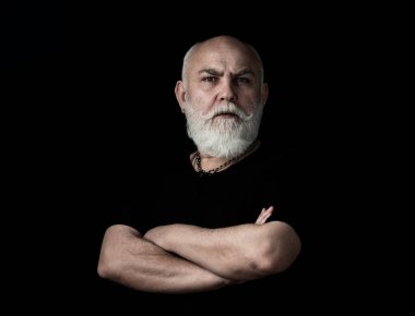 Ciddi bir son sınıf öğrencisi. Orta yaşlı bir adam. Modern büyükbaba, büyükbaba.