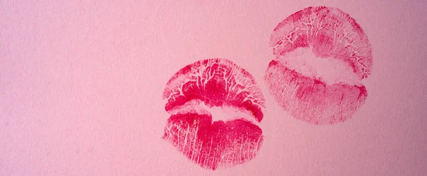 Kiss pattern. Pink lips background prints. Valentines day and love concept.