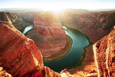 Arizona At nalı kıvrımı Büyük Kanyon 'da.