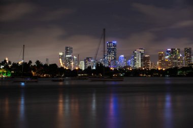 Miami ufuk çizgisinin ve sahil şeridinin panoramik görüntüsü.