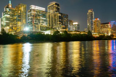 ABD 'de Austin Texas şehir merkezi manzarası.