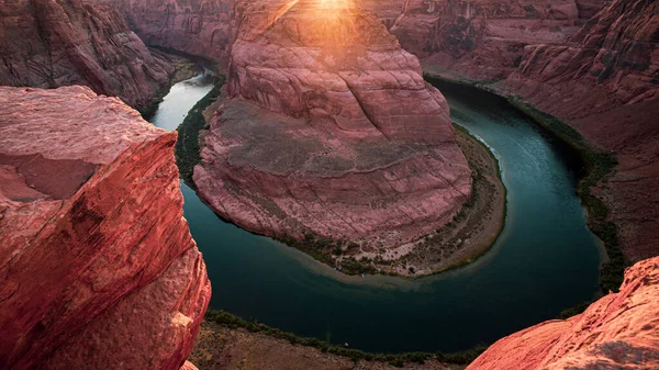 Arizona Zakręt podkowy w Wielkim Kanionie. — Zdjęcie stockowe