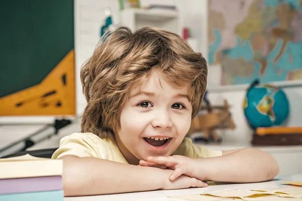 Portrait of elementary pupil looking at camera. Educational process for talented child. School kids. Back to school. — Stok fotoğraf