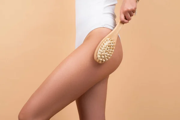 Female legs and buttocks without cellulite. Skin treatment. Anti-cellulite body massage for leg and butt. Spa and wellness, body care, cosmetology. — 스톡 사진
