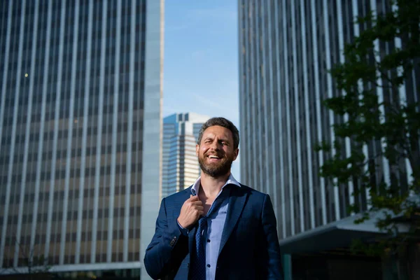 Overworked excited business man. Hard business work. — Stock Photo, Image