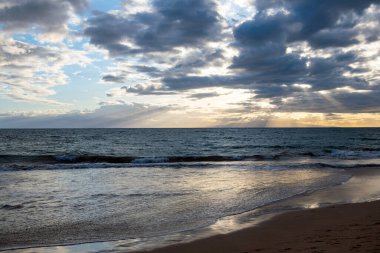 Yaz tatili, tropik bir sahil ve mavi denizin tatil geçmişi. Hawaii plajı.