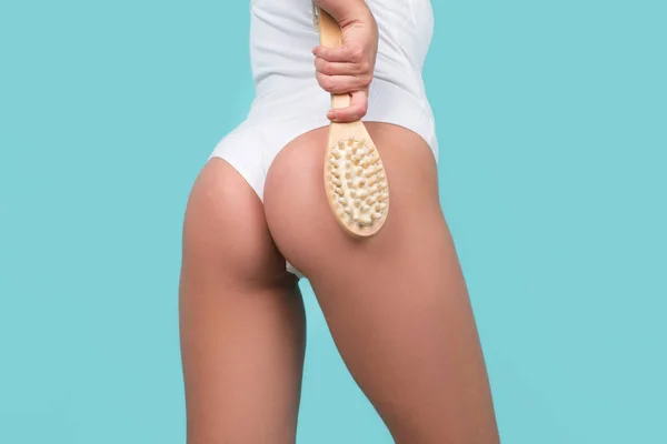 Woman sexy buttocks without cellulite. Laser removal treatment. Anti-cellulite body massage for leg and butt. Spa and wellness, plastic surgery, body care, aesthetic cosmetology. Beautiful sexy hips. — Stockfoto