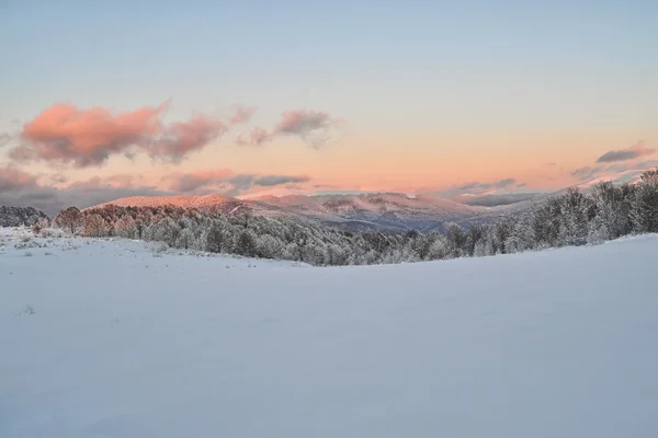 Winterlandschaft. Sonnenuntergang. — Stockfoto