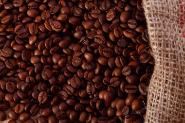 kahve çekirdekleri bir çuval bezi çanta