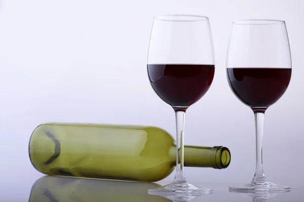 Wine bottle and glasses — Stock Photo, Image