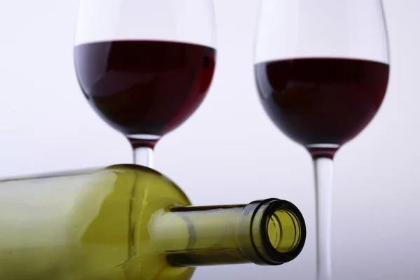 Wine bottle and glasses — Stock Photo, Image