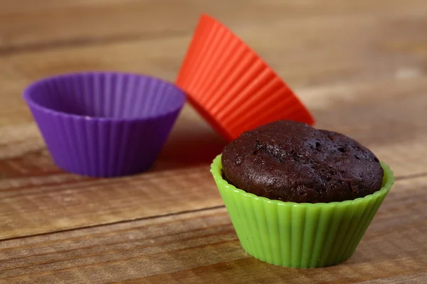 Cupcake de chocolate marrom — Fotografia de Stock