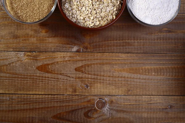 Ingredients in plates — Stock Photo, Image