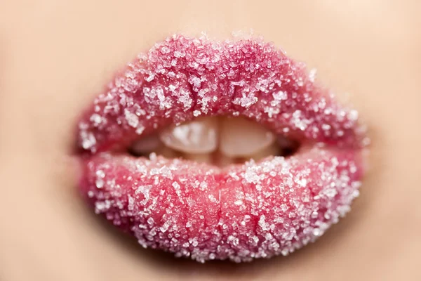 Labios con azúcar —  Fotos de Stock