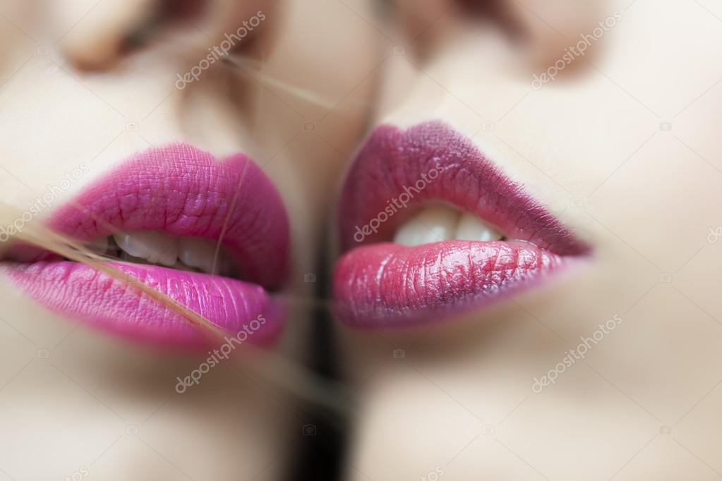 Female pink lips