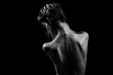 Slender bare female body
