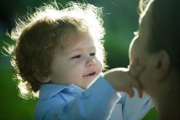 Portrait of a little baby boy with mother — Stock Photo, Image