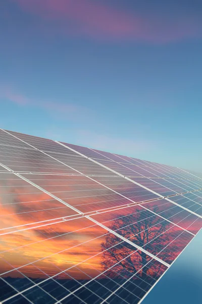 Сонячна батарея з відображенням — стокове фото