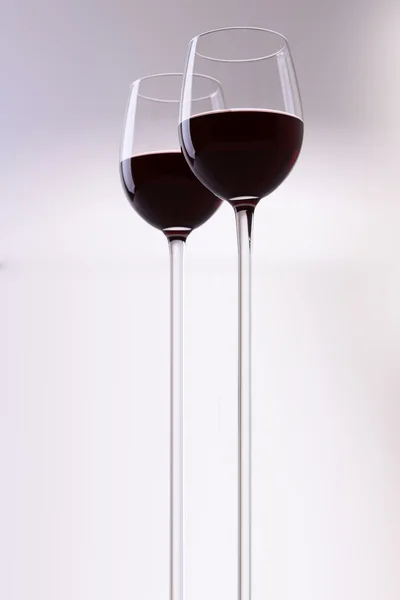 Two glasses with red wine — Stock Photo, Image