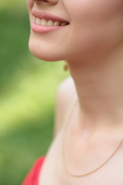 Emotonal female smile