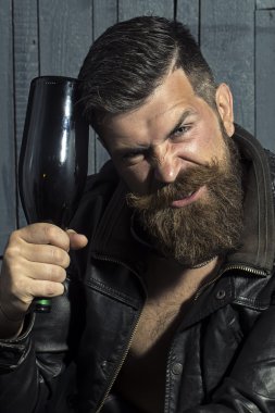 Young man with bottle