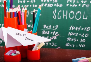Colorful stationary and blackboard