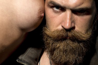 Man and female chest