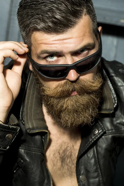 Portrait of sexy biker — Stockfoto