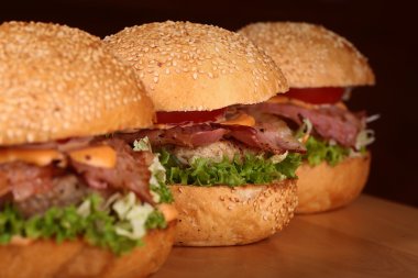 Taze lezzetli hamburger.